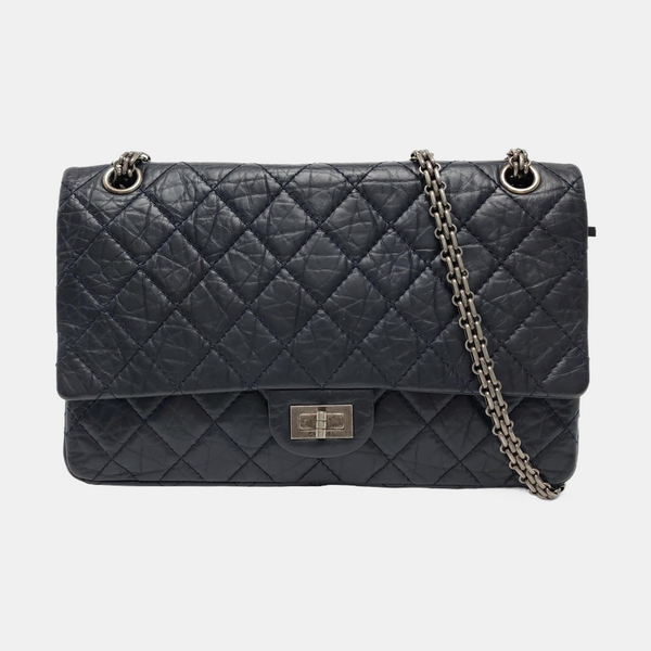 2.55 227 (jumbo) Quilted Calfskin Blue