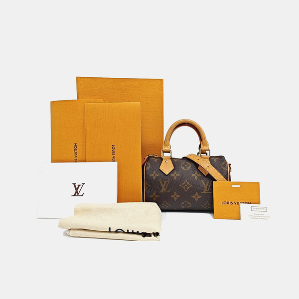 SPEEDY Nano Monogram Coated Canvas Brown
