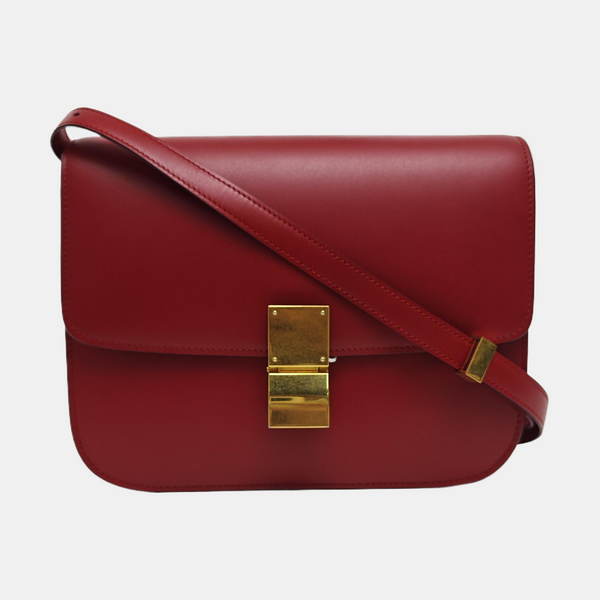 CLASSIC BOX Piel de ternera mediana Roja