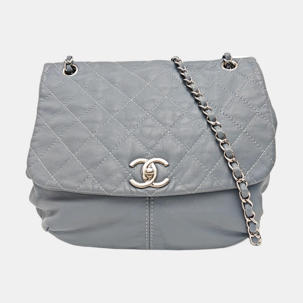 Quilted Lambskin Shoulder Bag Blue