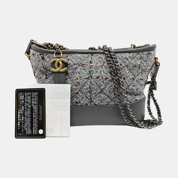 Authenticated pre-owned GABRIELLE Small Quilted Wool Grey - Shoulder Bag at Looply