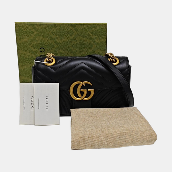 GG Marmont Small Quilted Calfskin Black