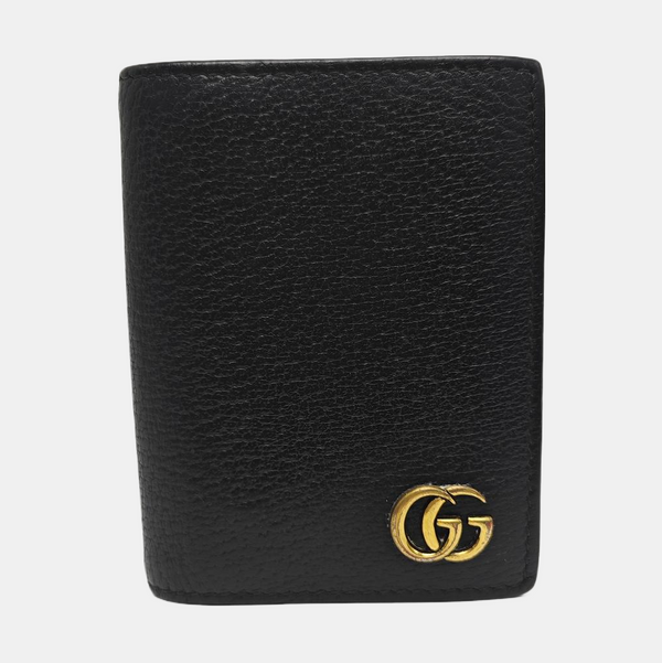 GG Marmont Mini Calfskin Black Card Holder