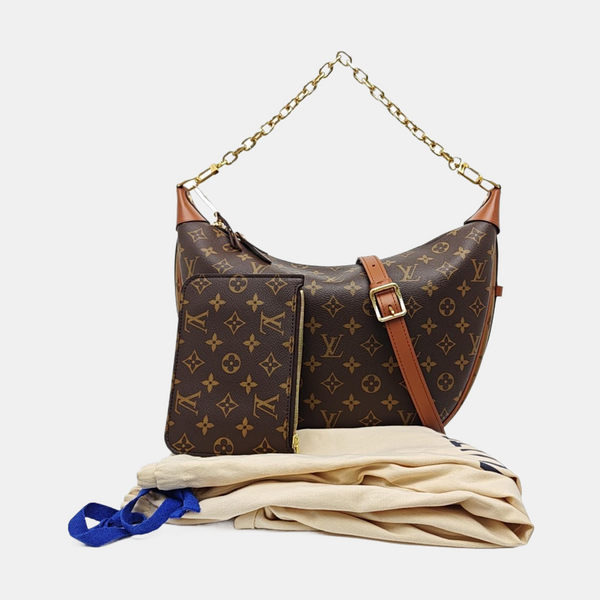 LOOP HOBO Monogram Coated Canvas Brown