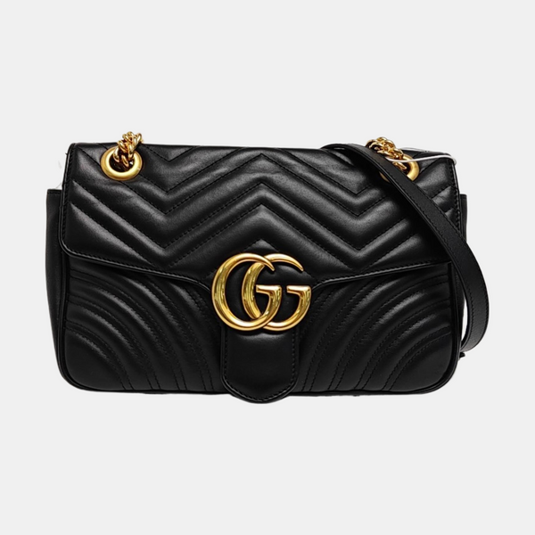 GG Marmont Medium Quilted Calfskin Black