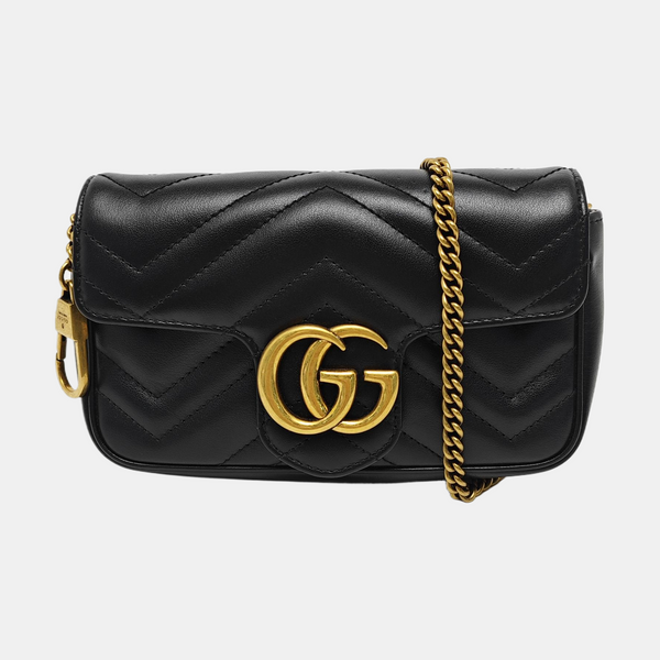 GG Marmont Mini Quilted Calfskin Black