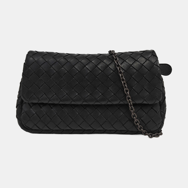 Bolso Messenger Mini de Piel de Cordero Negro