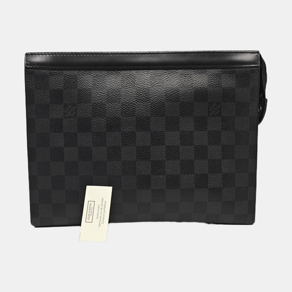 Pochette Voyag MM Damier Graphite Coated Canvas Gray