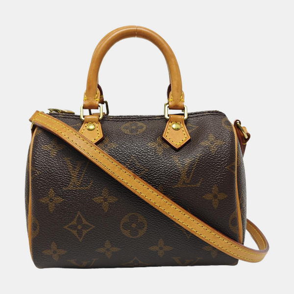 SPEEDY Nano Monogram Coated Canvas Brown