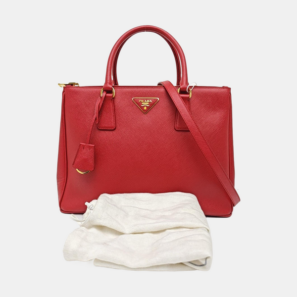 Galleria Large Saffiano Calfskin Red