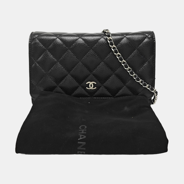 WOC Quilted Grained Calfskin Black
