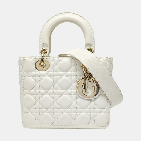 Lady Dior Small Cannage Lambskin White