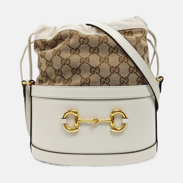 Horsebit 1955 Small Monogram Calfskin White