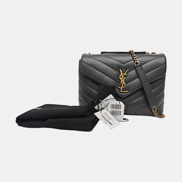 LOULOU Small Quilted Calfskin Gray