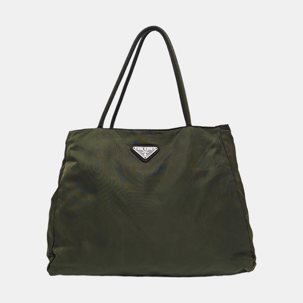 Nylon Top Handle Bag Green