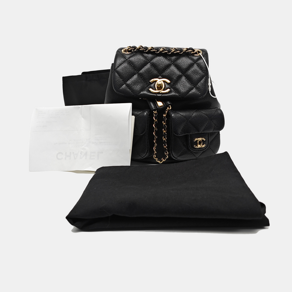 DUMA Small Quilted Grained Calfskin Black