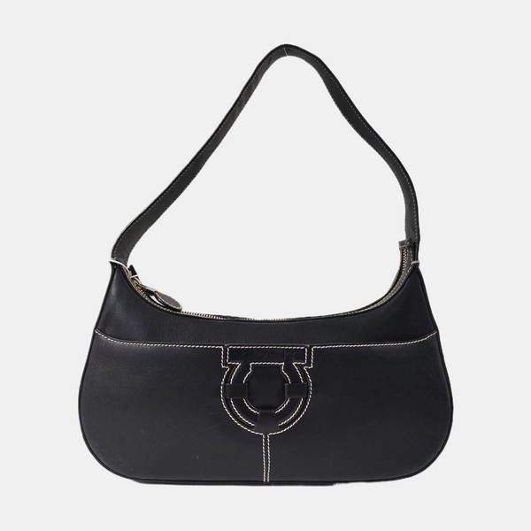 Quilted Calfskin Top Handle Bag Black