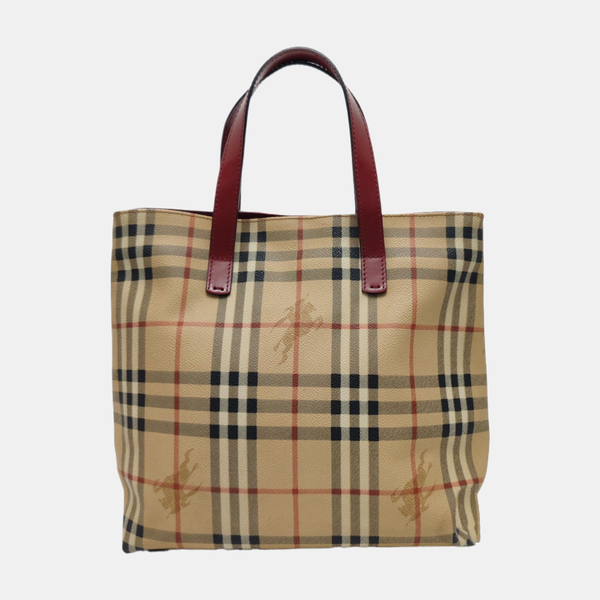 Coated Canvas Tote Bag Beige