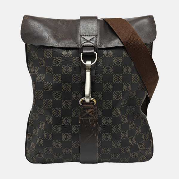 Coated Canvas Shoulder Bag Black
