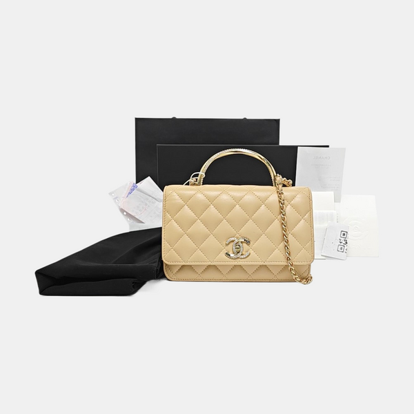 WOC Quilted Lambskin Beige