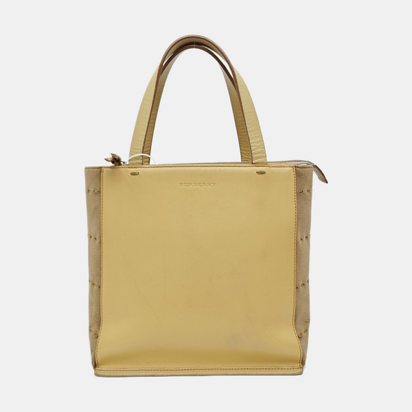 Calfskin Top Handle Bag Beige