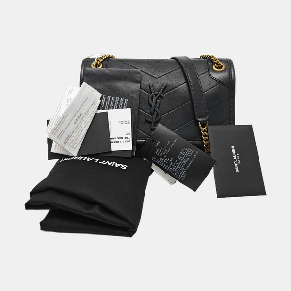 NIKI Small Chevron Lambskin Black
