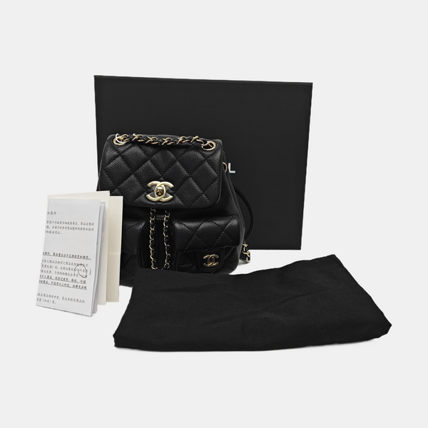 DUMA Small Quilted Grained Calfskin Black