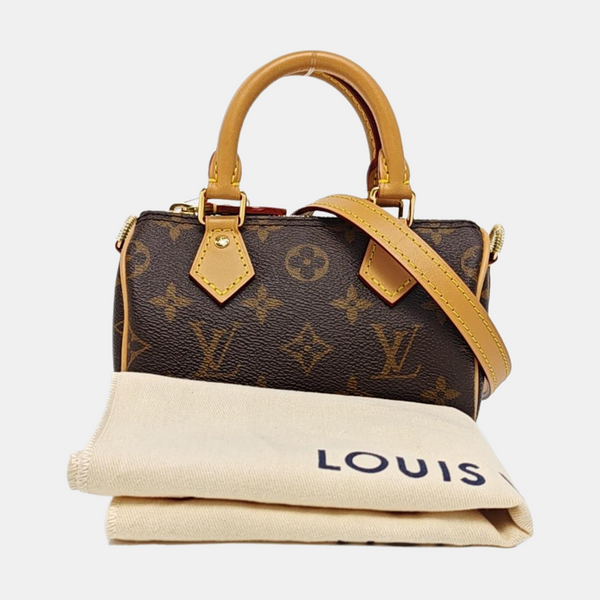 SPEEDY Nano Monogram Coated Canvas Brown