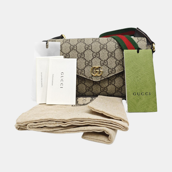 Ophidia Small Monogram Lona Revestida Beige