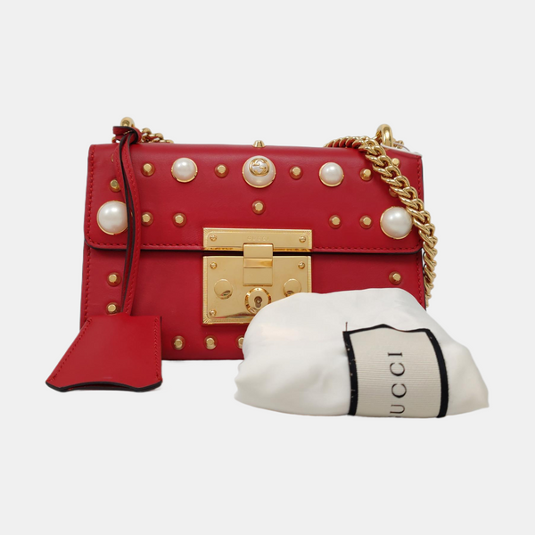 Authenticated pre-owned Padlock Small Calfskin Red - Crossbody Bag at Looply