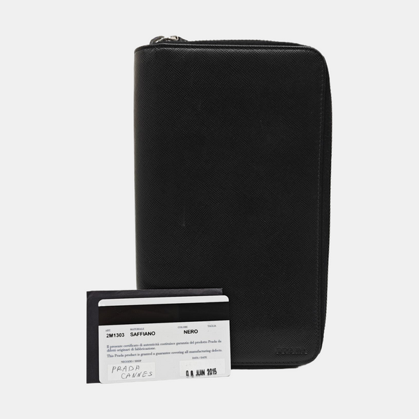 Saffiano Calfskin Clutch Black