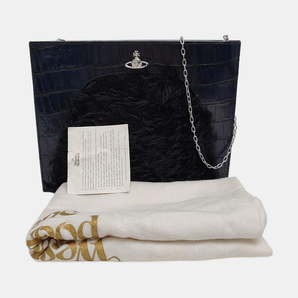 Leather Shoulder Bag Blue