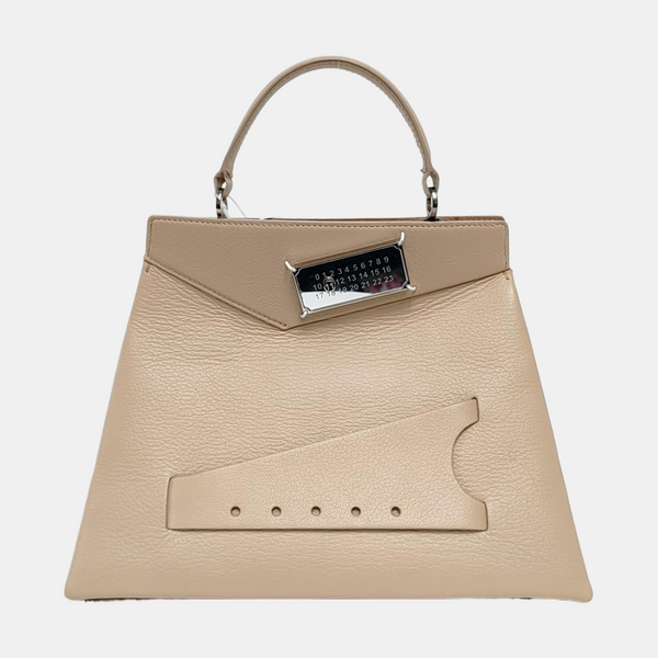 Calfskin Top Handle Bag Beige