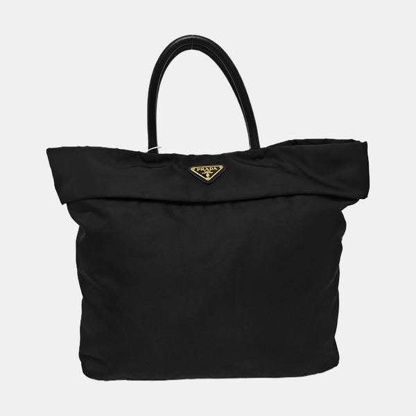 Nylon Top Handle Bag Black