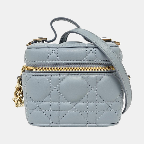 Vanity Lady Dior Mini Cannage Lambskin Blue
