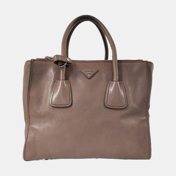 Authenticated pre-owned Galleria Small Calfskin Gray - Tote Bag at Looply