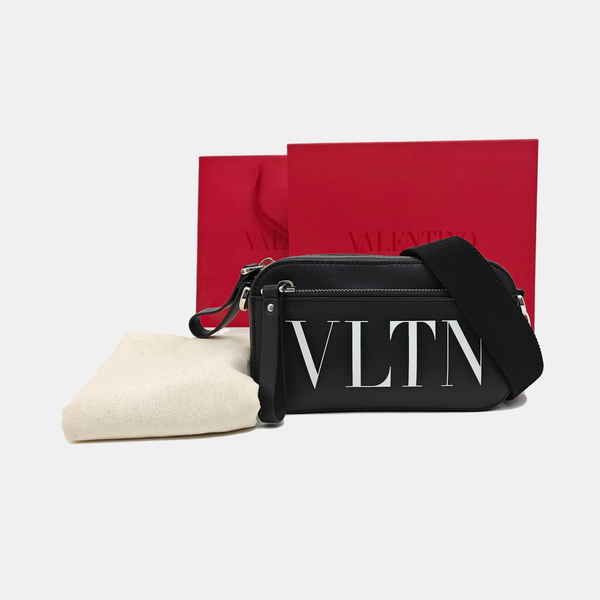 Vltn Small Calfskin Black