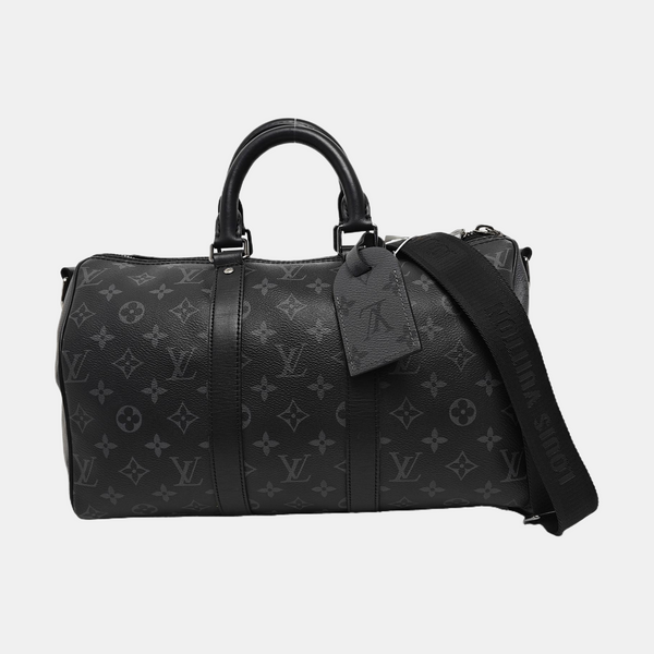 KEEPALL 35 Monogram Coated Canvas Black