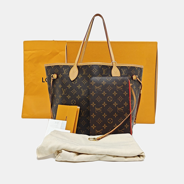 NEVERFULL MM Monogram Coated Canvas Brown