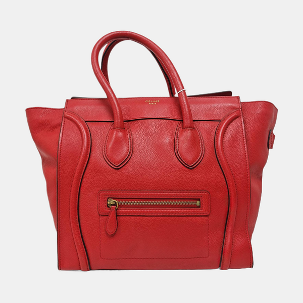 Authenticated pre-owned LUGGAGE Mini Calfskin Red - Tote Bag at Looply