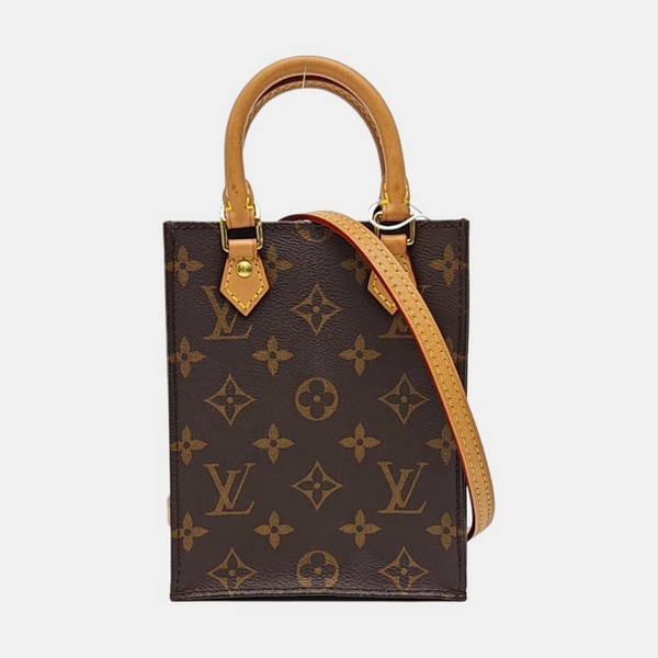 SAC PLAT Mini Monogram Coated Canvas Brown