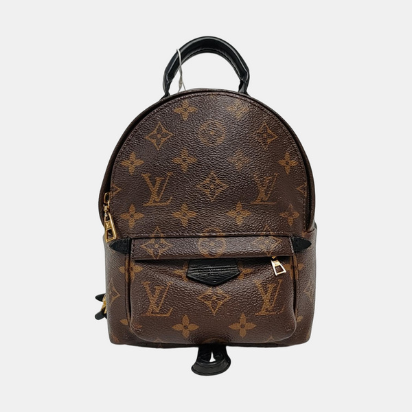 Authenticated pre-owned PALM SPRINGS Mini Monogram Coated Canvas Brown - Backpack at Looply