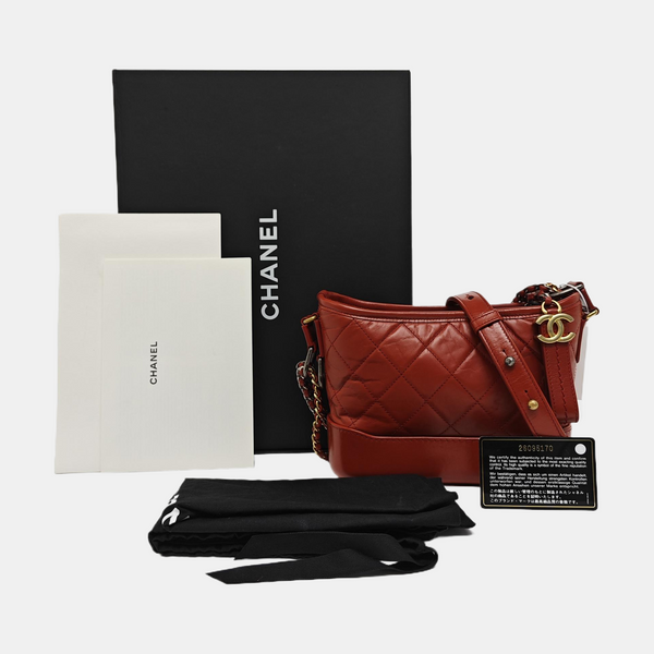 GABRIELLE Small Quilted Calfskin Red