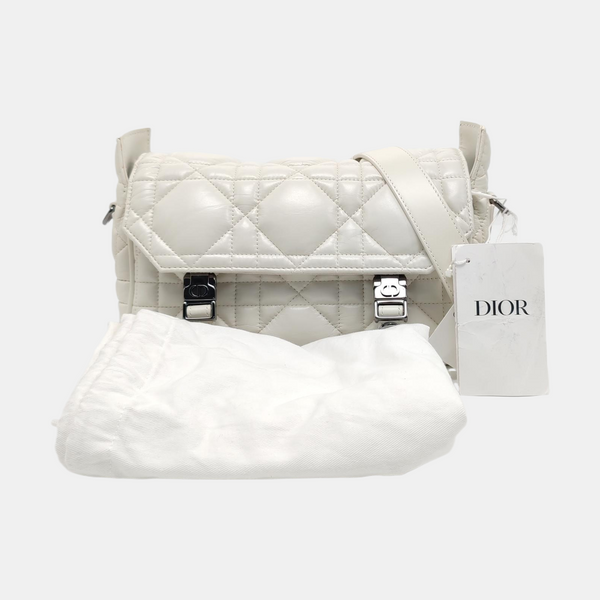 Authenticated pre-owned Diorcamp Small Cannage Calfskin White - Shoulder Bag at Looply
