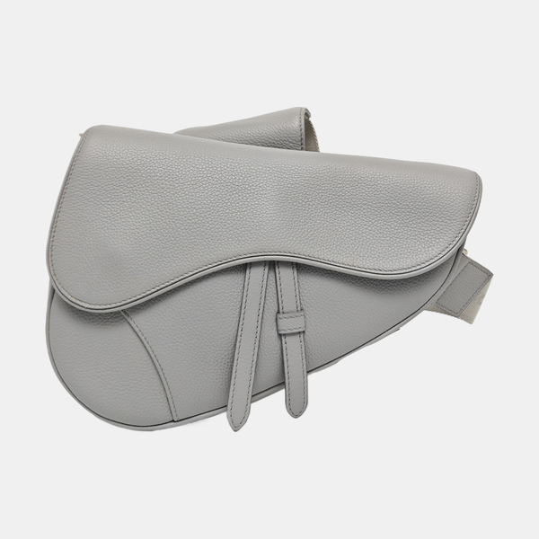 Authenticated pre-owned Saddle Medium Calfskin Grey - Crossbody Bag at Looply