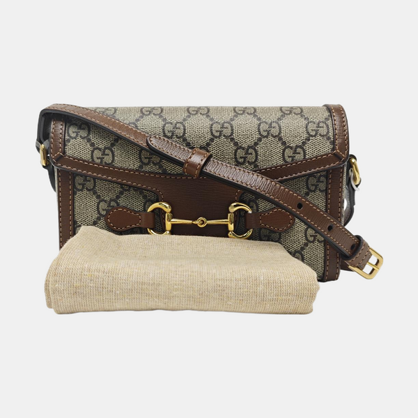 Horsebit 1955 Mini Monogram Coated Canvas Beige