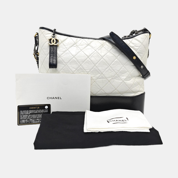 GABRIELLE Large Quilted Calfskin White