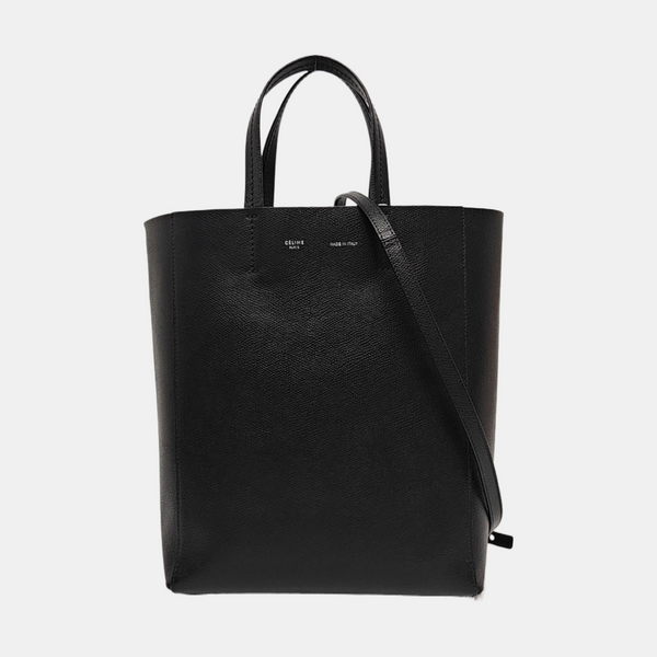 Authenticated pre-owned VERTICAL CABAS Small Calfskin Black - Tote Bag at Looply