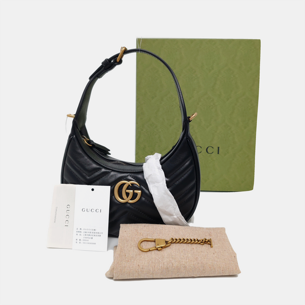 GG Marmont Mini Quilted Calfskin Black