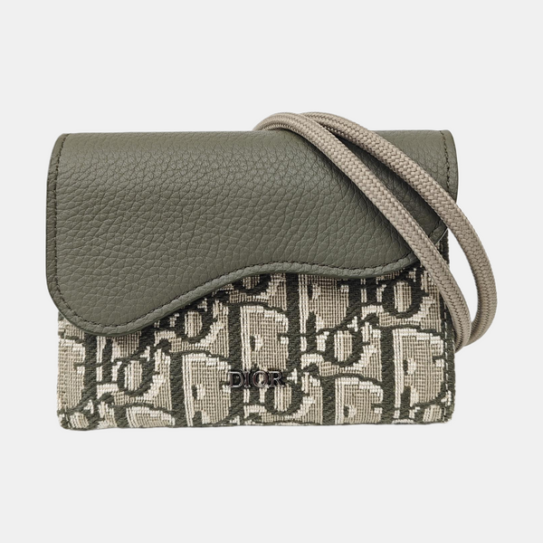 Saddle Mini Oblique Canvas Green